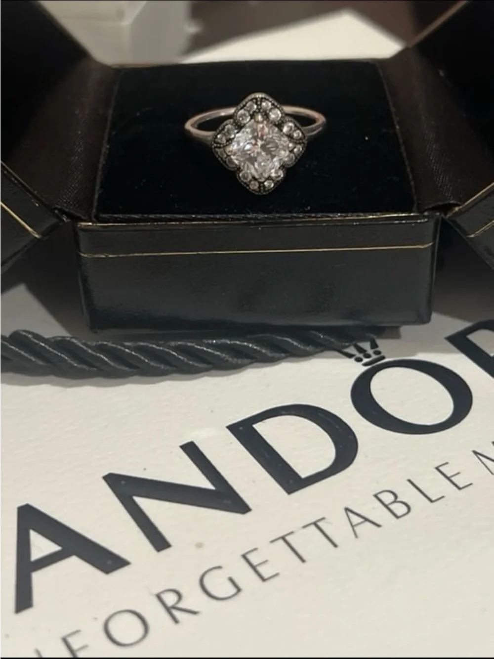 Pandora Crystallized Floral Fancy Ring 190966CZ, Size 7 verified at store